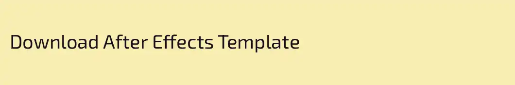 Download After Effects Template